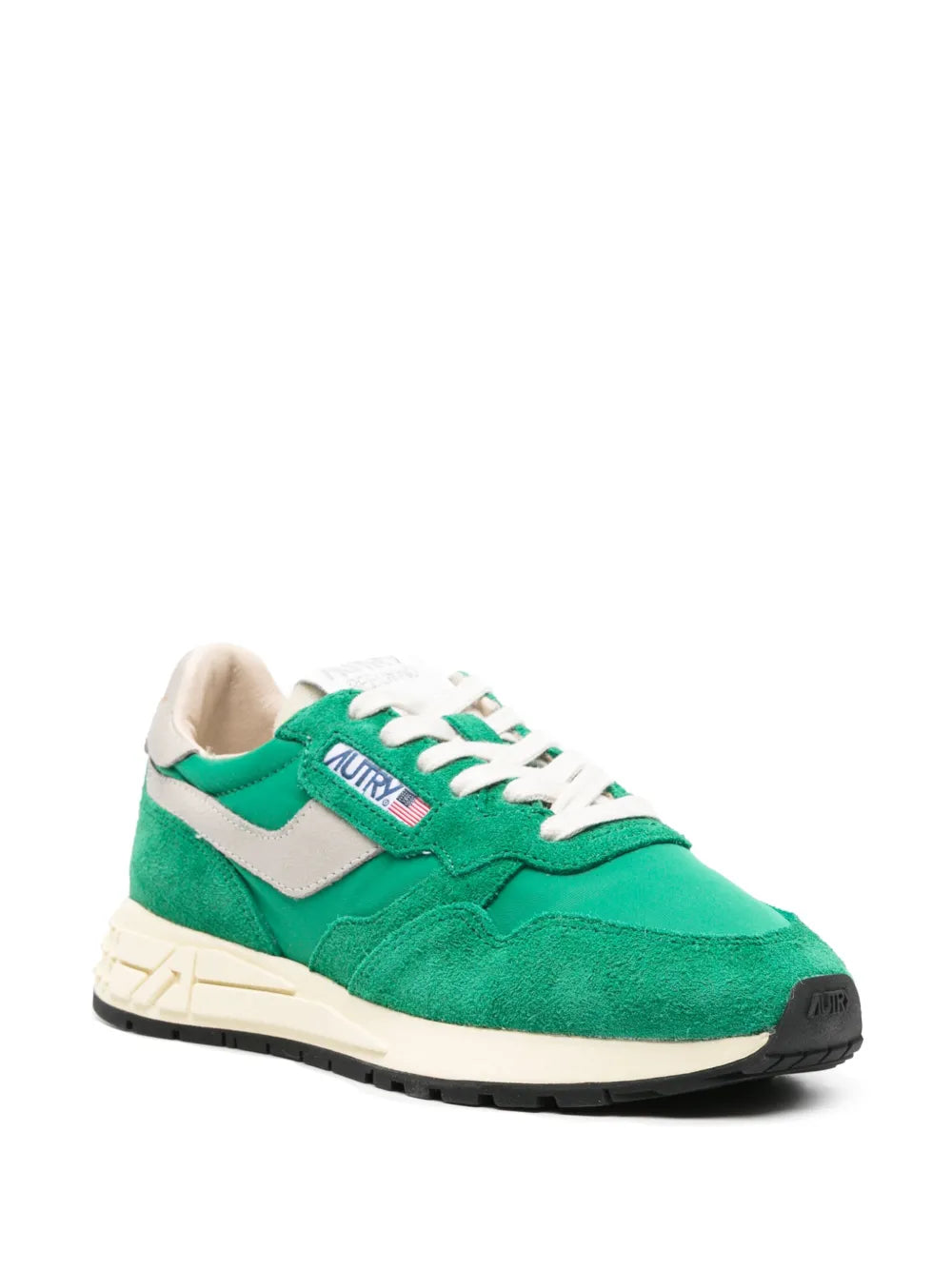 Autry Reelwind panelled suede - Green and Gray