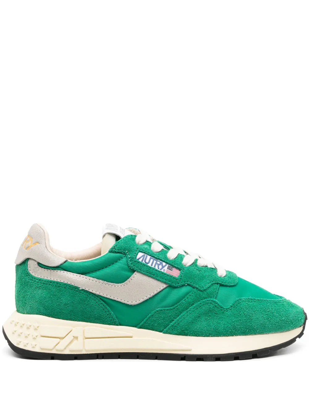 Autry Reelwind panelled suede - Green and Gray