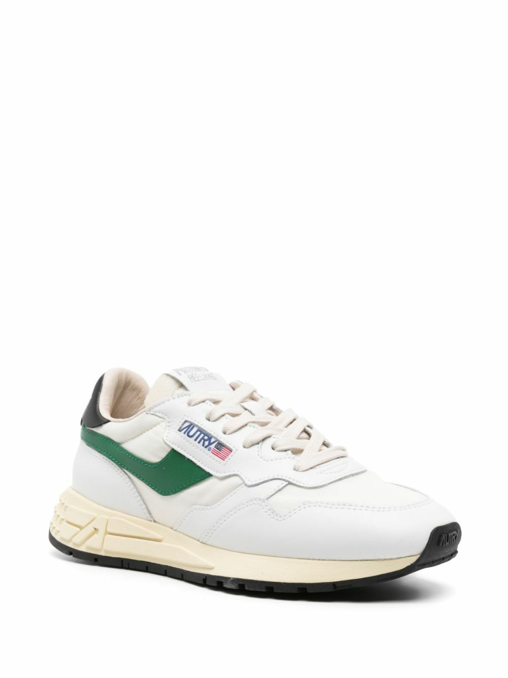 Autry Reelwind panelled suede - White and Green