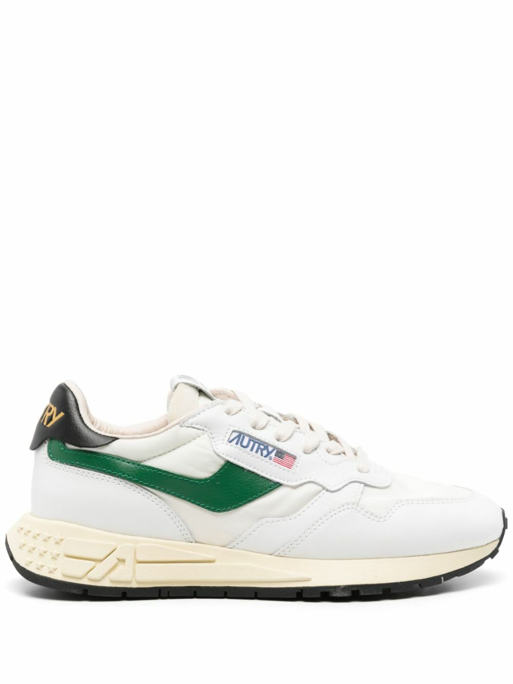 Autry Reelwind panelled suede - White and Green
