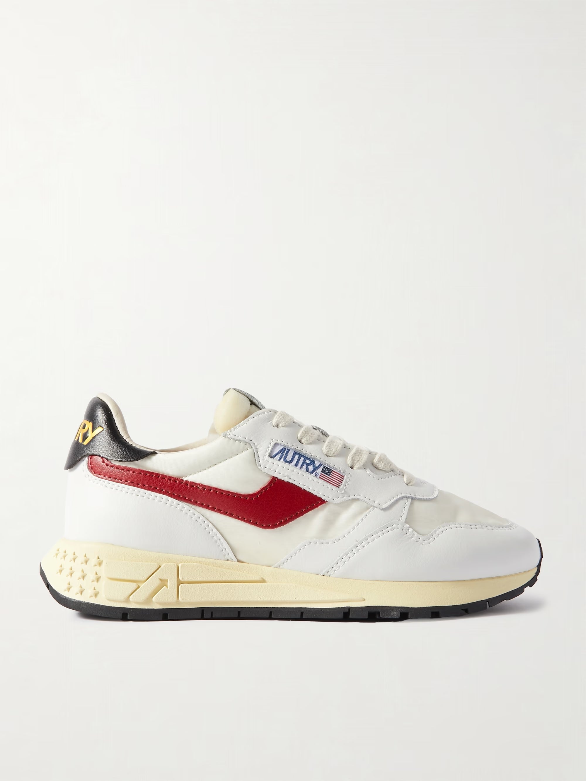 Autry Reelwind panelled suede - White and Red